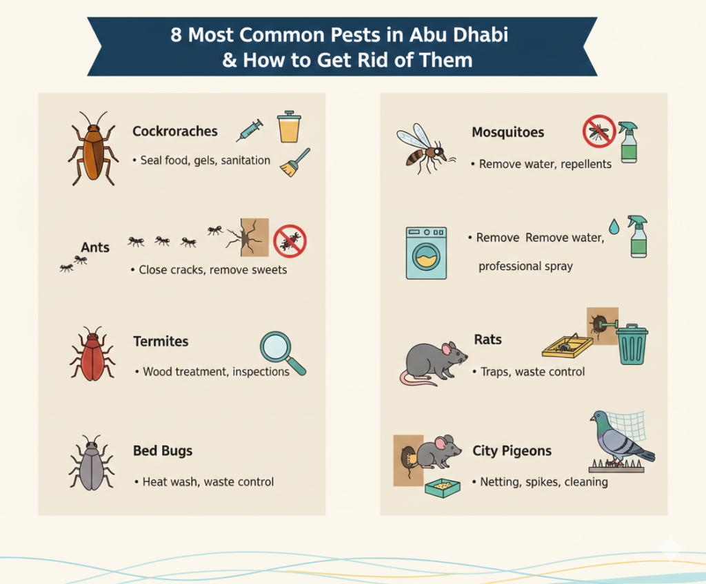 8 Most Common Pests Found in Abu Dhabi